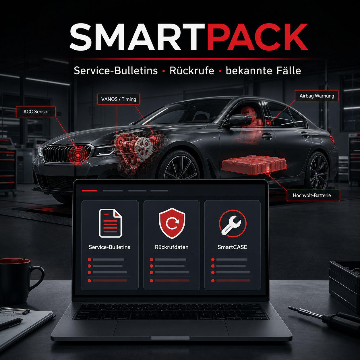 SmartPACK mit Service-Bulletins, Rückrufdaten und SmartCASE